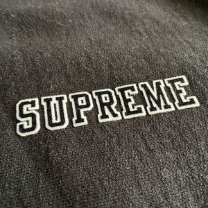 Supreme striped cuff hooded sweatshirt